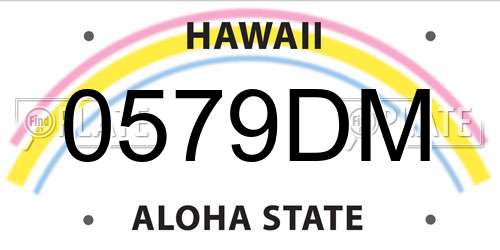 0579DM Hawaii License Plate