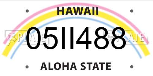 05II488 Hawaii License Plate