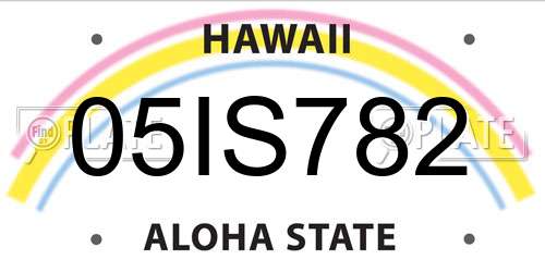 05IS782 Hawaii License Plate