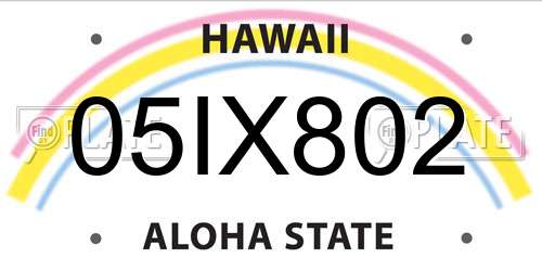 05IX802 Hawaii License Plate