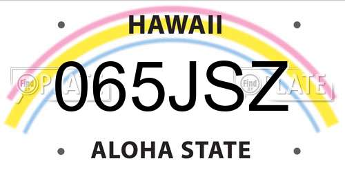 065JSZ Hawaii License Plate