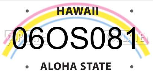 06OS081 Hawaii License Plate