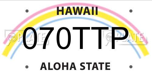 070TTP Hawaii License Plate