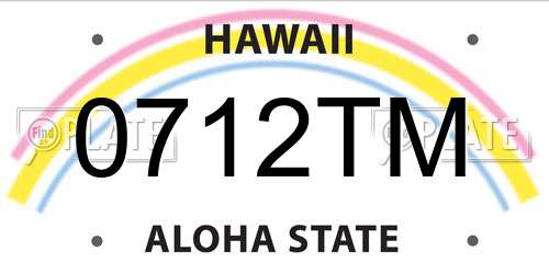 0712TM Hawaii License Plate