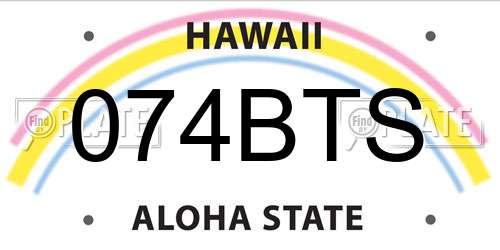 074BTS Hawaii License Plate