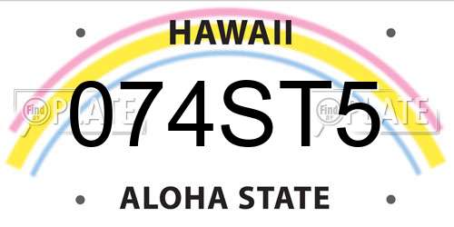 074ST5 Hawaii License Plate