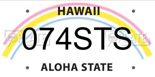 074STS Hawaii License Plate