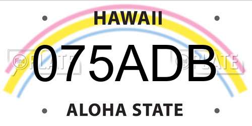 075ADB Hawaii License Plate
