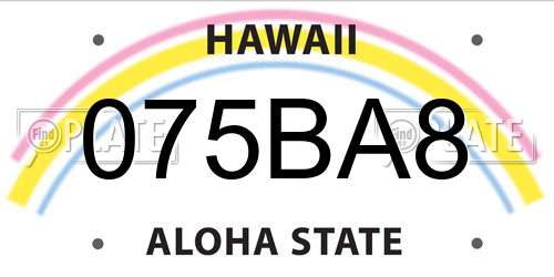 075BA8 Hawaii License Plate