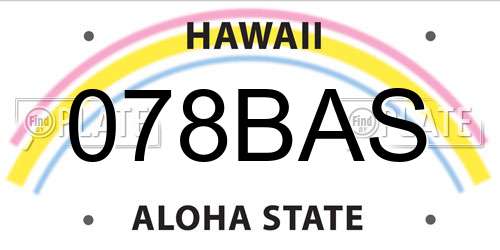 078BAS Hawaii License Plate