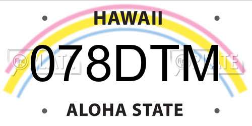 078DTM Hawaii License Plate
