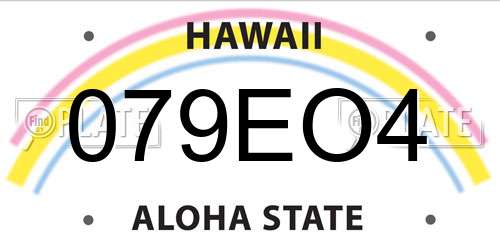 079EO4 Hawaii License Plate
