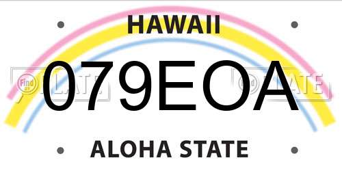 079EOA Hawaii License Plate