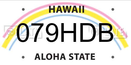 079HDB Hawaii License Plate