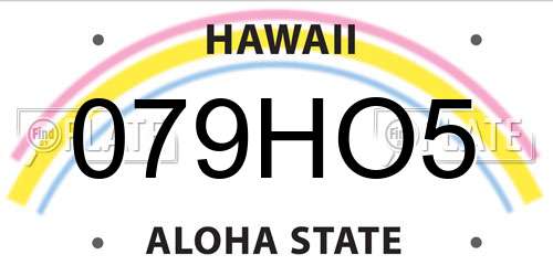 079HO5 Hawaii License Plate