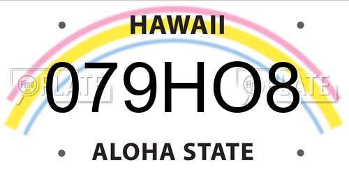 079HO8 Hawaii License Plate