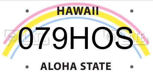 079HOS Hawaii License Plate