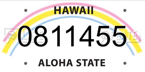 0811455 Hawaii License Plate
