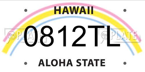 0812TL Hawaii License Plate