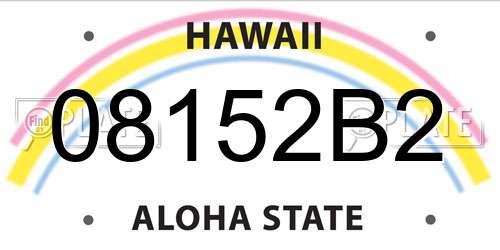 08152B2 Hawaii License Plate