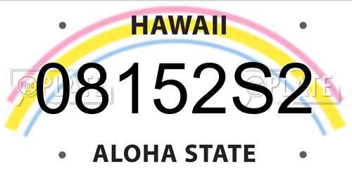 08152S2 Hawaii License Plate