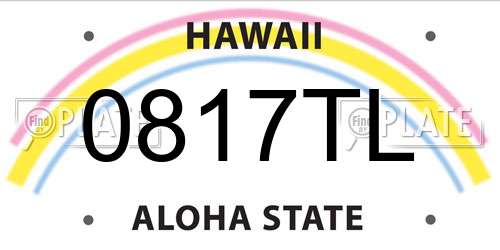 0817TL Hawaii License Plate