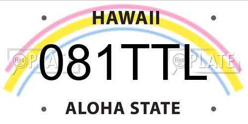 081TTL Hawaii License Plate