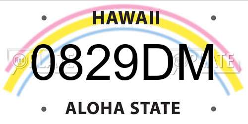 0829DM Hawaii License Plate