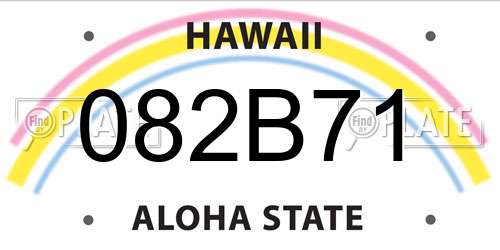 082B71 Hawaii License Plate