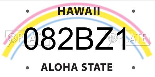 082BZ1 Hawaii License Plate