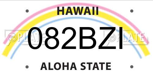 082BZI Hawaii License Plate