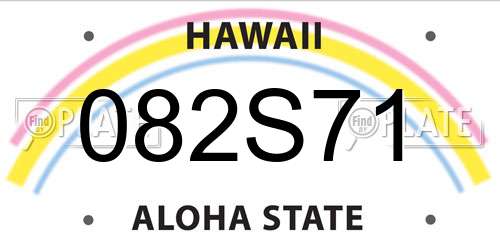 082S71 Hawaii License Plate
