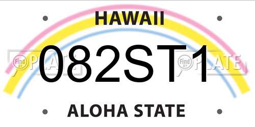 082ST1 Hawaii License Plate