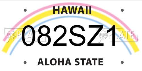 082SZ1 Hawaii License Plate