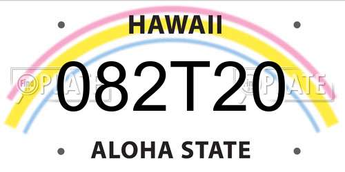 082T20 Hawaii License Plate