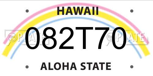082T70 Hawaii License Plate