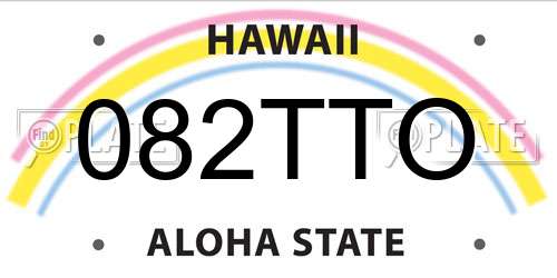 082TTO Hawaii License Plate
