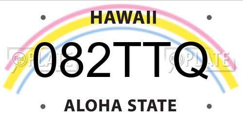 082TTQ Hawaii License Plate