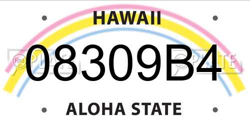 08309B4 Hawaii License Plate