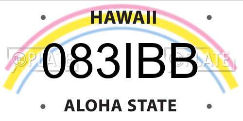 083IBB Hawaii License Plate