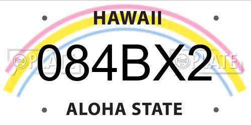 084BX2 Hawaii License Plate
