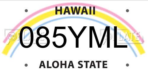 085YML Hawaii License Plate