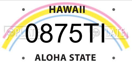 0875TI Hawaii License Plate