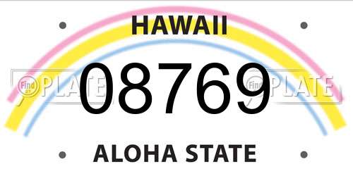 08769 Hawaii License Plate