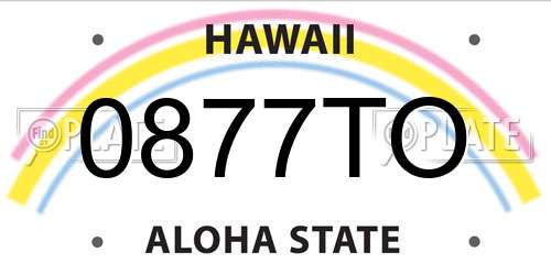0877TO Hawaii License Plate
