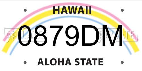 0879DM Hawaii License Plate