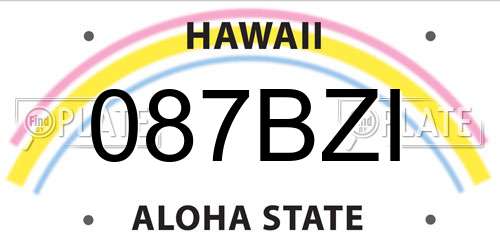 087BZI Hawaii License Plate