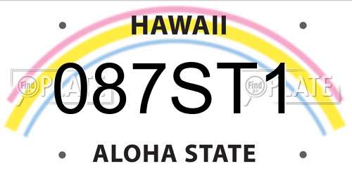 087ST1 Hawaii License Plate