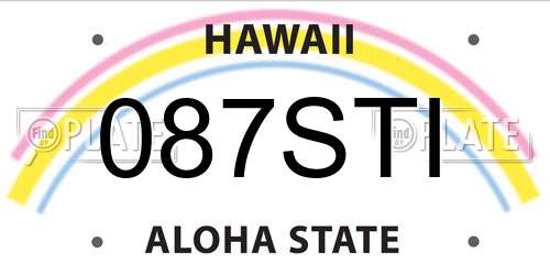 087STI Hawaii License Plate