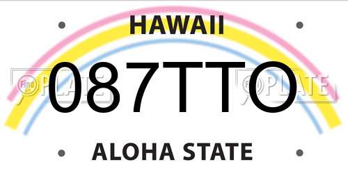 087TTO Hawaii License Plate